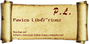 Pavics Libériusz névjegykártya
